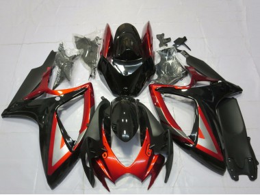 2006-2007 Glossy Black Red Silver Suzuki GSXR 600 / GSXR 750 Motorcycle Fairings Canada