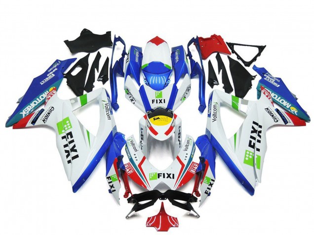 2008-2010 White Blue Green Yellow Red Fixi Suzuki GSXR 600 / GSXR 750 Motorcycle Fairings Canada