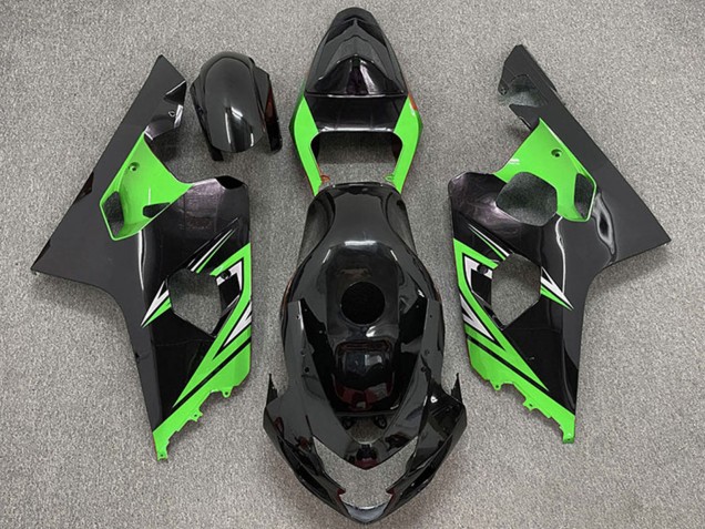 2004-2005 Glossy Black Green Suzuki GSXR 600 / GSXR 750 Motorcycle Fairings Canada