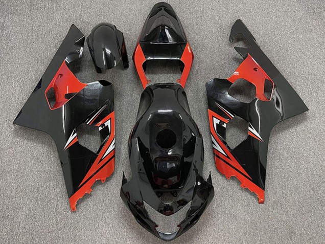 2004-2005 Glossy Black Red Suzuki GSXR 600 / GSXR 750 Motorcycle Fairings Canada