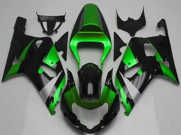 2001-2003 Green Silver Glossy Black Suzuki GSXR 600 / GSXR 750 Motorcycle Fairing Canada