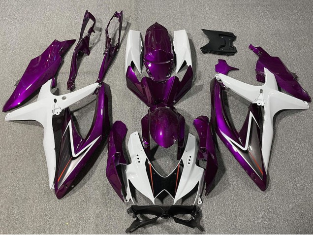 2008-2010 White Purple Black Suzuki GSXR 600 / GSXR 750 Motorcycle Fairing Canada