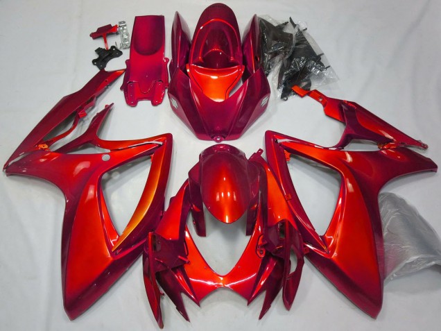 2006-2007 Glossy Red Plain Suzuki GSXR 600 / GSXR 750 Motorcycle Fairings Canada