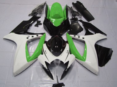 2006-2007 Green White Glossy Black Star Suzuki GSXR 600 / GSXR 750 Motorcycle Fairings Canada