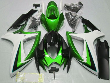 2006-2007 Green White Glossy Black Suzuki GSXR 600 / GSXR 750 Motorcycle Fairings Canada