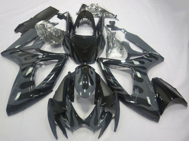 2006-2007 Grey Black Flame Suzuki GSXR 600 / GSXR 750 Motorcycle Fairings Canada