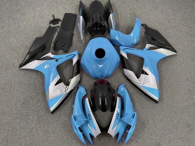 2006-2007 Light Blue White Glossy Black Suzuki GSXR 600 / GSXR 750 Motorcycle Fairings Canada