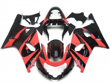 2001-2003 Light Red Glossy Black OEM Style Suzuki GSXR 600 / GSXR 750 Motorcycle Fairings Canada