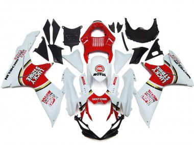 2011-2024 White Red Motul Lucky Strike Suzuki GSXR 600 / GSXR 750 Motorcycle Fairings Canada