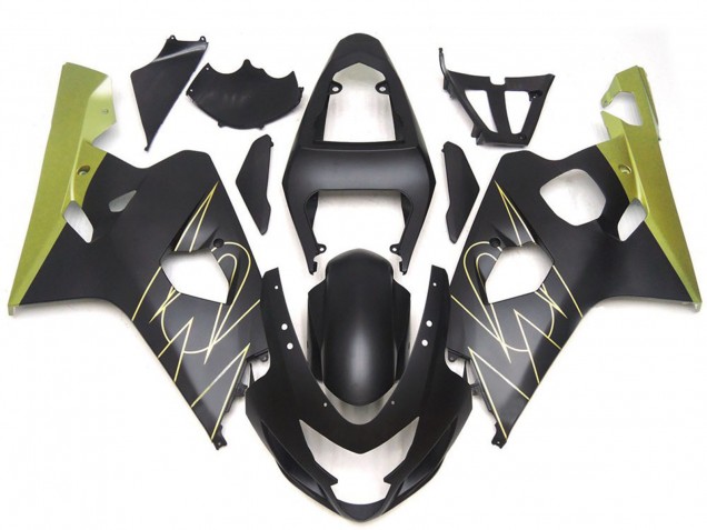 2004-2005 Matte Black Gold Corona Suzuki GSXR 600 / GSXR 750 Motorcycle Fairings Canada