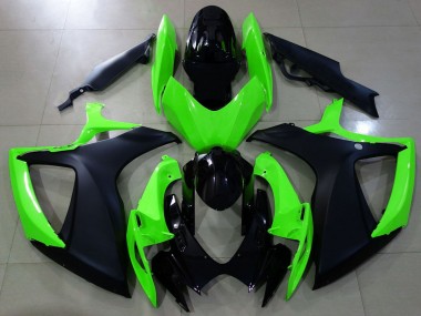 2006-2007 Green Glossy Black Matte Black Suzuki GSXR 600 / GSXR 750 Motorcycle Fairings Canada