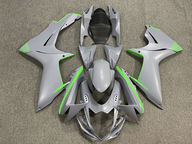 2011-2024 Matte Nardo Grey Green Accents Suzuki GSXR 600 / GSXR 750 Motorcycle Fairings Canada