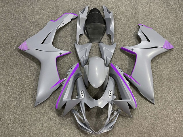 2011-2024 Matte Nardo Grey Purple Accents Suzuki GSXR 600 / GSXR 750 Motorcycle Fairings Canada