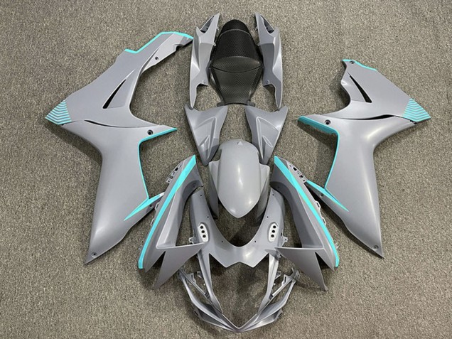 2011-2024 Matte Nardo Grey Teal Accents Suzuki GSXR 600 / GSXR 750 Motorcycle Fairings Canada