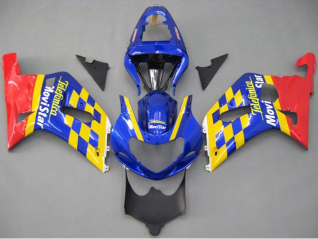 2001-2003 Blue Yellow Red Telefonica MoviStar Suzuki GSXR 600 / GSXR 750 Motorcycle Fairings Canada