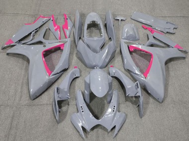 2006-2007 Nardo Grey and Pink Trim Suzuki GSXR 600 / GSXR 750 Motorcycle Fairings Canada