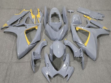 2006-2007 Nardo Grey and Yellow Trim Suzuki GSXR 600 / GSXR 750 Motorcycle Fairings Canada