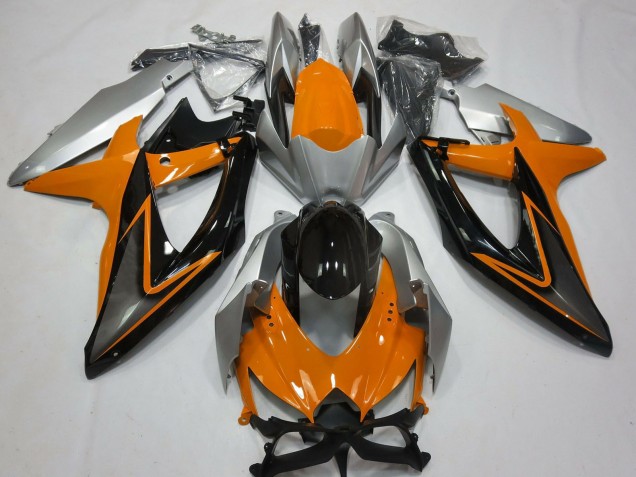 2008-2010 Silver Orange Glossy Black Suzuki GSXR 600 / GSXR 750 Motorcycle Fairings Canada
