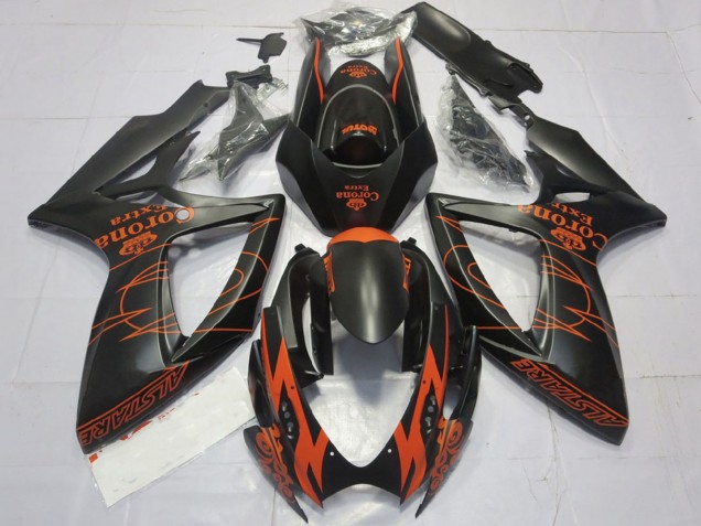 2006-2007 Matte Black Orange Corona Extra Alstare Motul Suzuki GSXR 600 / GSXR 750 Motorcycle Fairings Canada