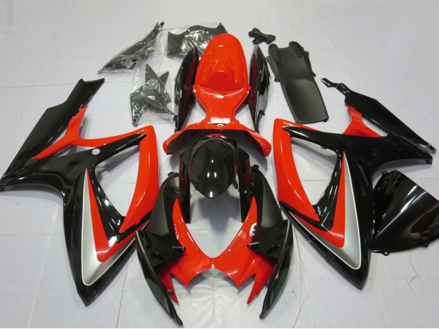 2006-2007 Red Silver Glossy Black Suzuki GSXR 600 / GSXR 750 Motorcycle Fairings Canada