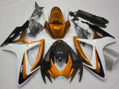 2006-2007 Orange White Glossy Black Suzuki GSXR 600 / GSXR 750 Motorcycle Fairings Canada