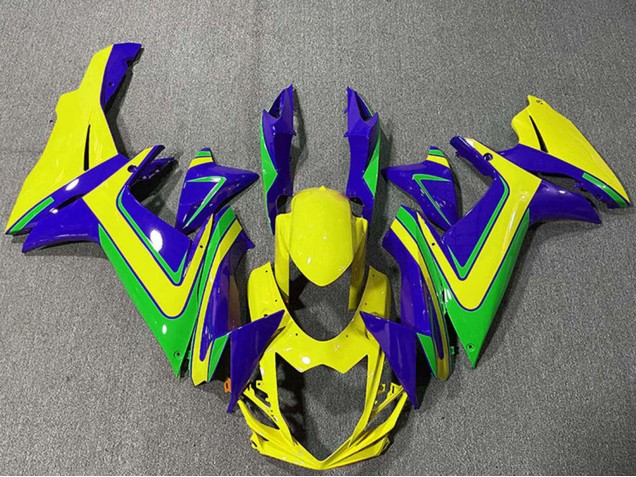 2011-2024 Blue Yellow Green Suzuki GSXR 600 / GSXR 750 Motorcycle Fairings Canada