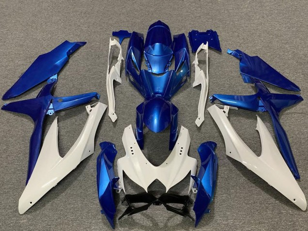 2008-2010 White Blue Suzuki GSXR 600 / GSXR 750 Motorcycle Fairings Canada