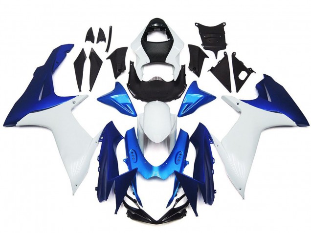 2011-2024 White Blue Suzuki GSXR 600 / GSXR 750 Motorcycle Fairings Canada