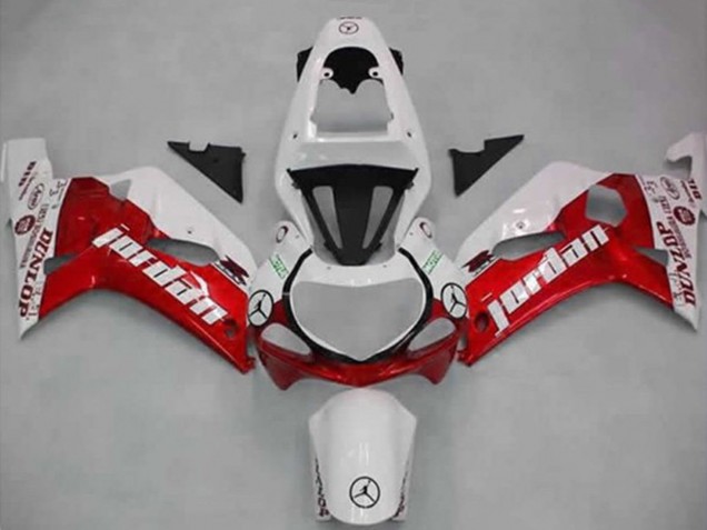 2001-2003 White Red Jordan Dunlop Suzuki GSXR 600 / GSXR 750 Motorcycle Fairings Canada