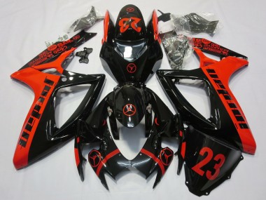 2006-2007 Red Glossy Black Jordan 23 Suzuki GSXR 600 / GSXR 750 Motorcycle Fairings Canada