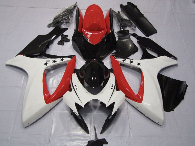2006-2007 Red White Glossy Black Suzuki GSXR 600 / GSXR 750 Motorcycle Fairings Canada