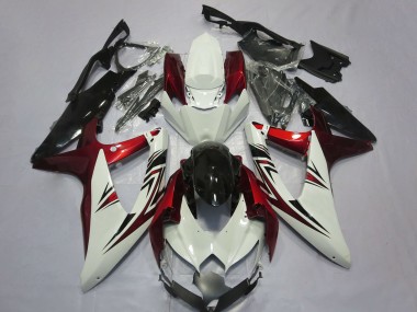 2008-2010 White Red Glossy Black Suzuki GSXR 600 / GSXR 750 Motorcycle Fairings Canada