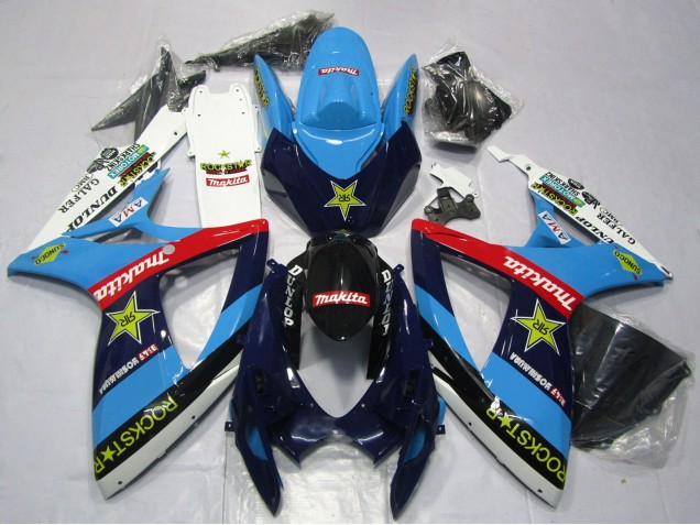 2006-2007 Blue White Red Glossy Black Rockstar Suzuki GSXR 600 / GSXR 750 Motorcycle Fairings Canada