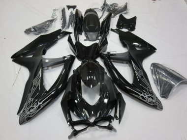 2008-2010 Glossy Black Silver Suzuki GSXR 600 / GSXR 750 Motorcycle Fairings Canada