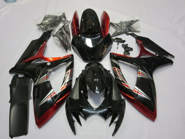 2006-2007 Red Glossy Black Suzuki GSXR 600 / GSXR 750 Motorcycle Fairings Canada