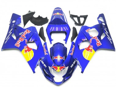 2004-2005 Blue Yellow Red Bull Style Suzuki GSXR 600 / GSXR 750 Motorcycle Fairings Canada
