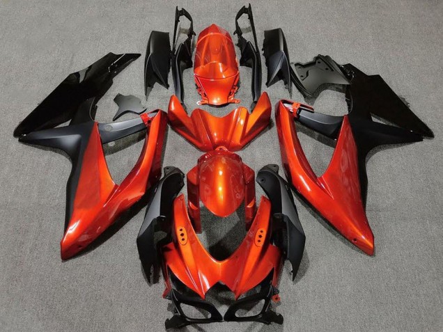 2008-2010 Orange Matte Black Suzuki GSXR 600 / GSXR 750 Motorcycle Fairings Canada
