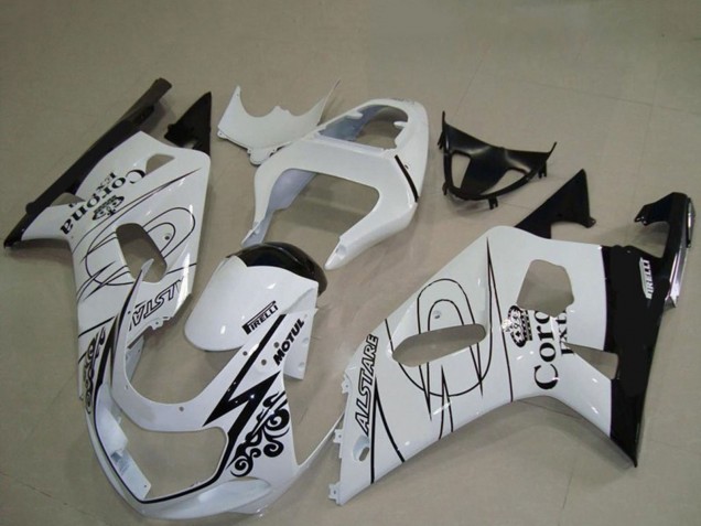 2001-2003 White Black Corona Alstare Suzuki GSXR 600 / GSXR 750 Motorcycle Fairings Canada