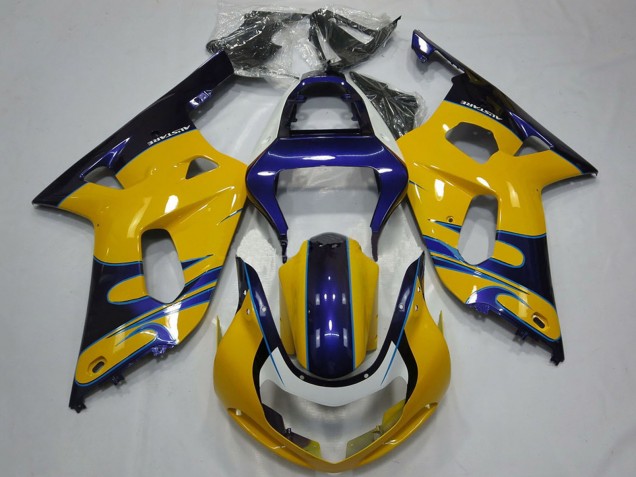 2001-2003 Yellow Blue Suzuki GSXR 600 / GSXR 750 Motorcycle Fairings Canada