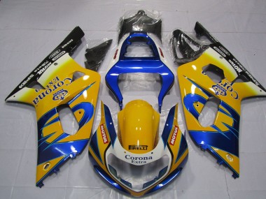 2001-2003 Yellow Blue White Corona Motul Suzuki GSXR 600 / GSXR 750 Motorcycle Fairings Canada