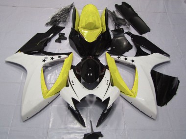 2006-2007 Yellow White Glossy Black Star Suzuki GSXR 600 / GSXR 750 Motorcycle Fairings Canada