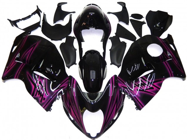 1997-2007 Glossy Black Purple Flame Suzuki GSXR 1300 Motorcycle Fairings Canada