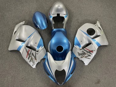 1997-2007 Glossy Light Blue and Silver Suzuki GSXR 1300 Motorcycle Fairings Canada