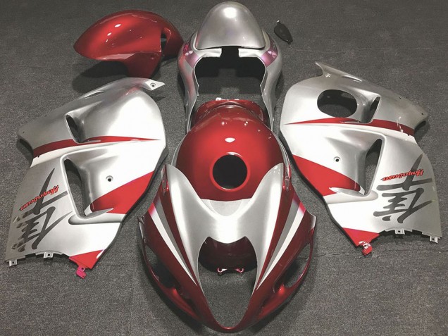 1997-2007 Glossy Red and Silver Suzuki GSXR 1300 Motorcycle Fairings Canada