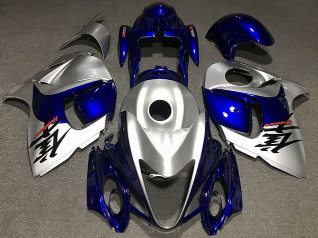 2008-2020 Glossy Silver and Blue Suzuki GSXR 1300 Motorcycle Fairings Canada
