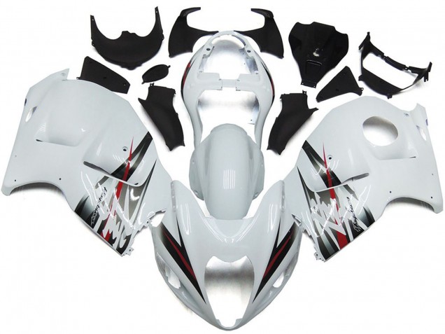 1997-2007 Glossy White and Silver Style Suzuki GSXR 1300 Motorcycle Fairings Canada