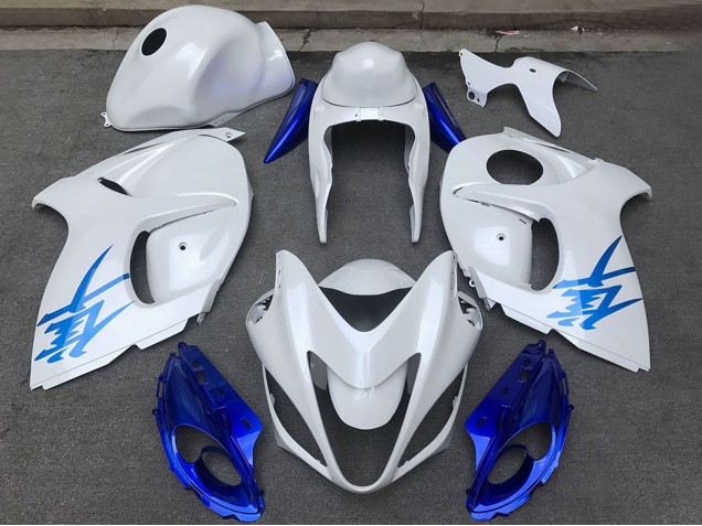 2008-2020 Glossy White Blue Suzuki GSXR 1300 Motorcycle Fairings Canada