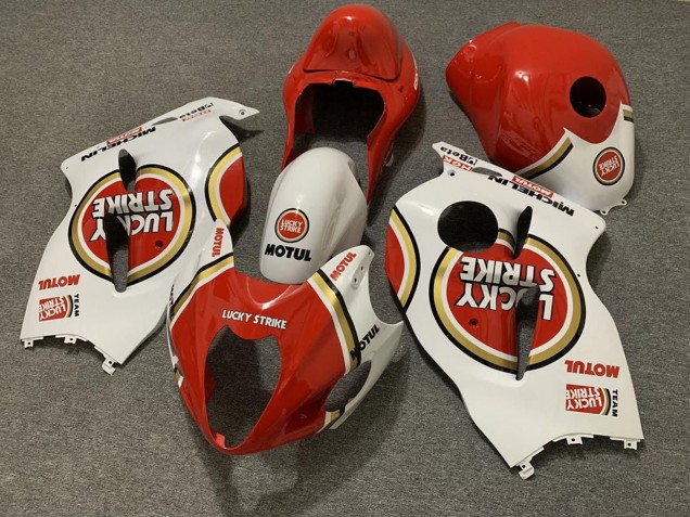 1997-2007 White Red Lucky Strike Suzuki GSXR 1300 Motorcycle Fairings Canada