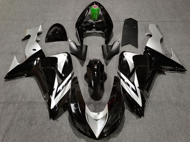 2006-2007 Glossy Black Silver Kawasaki ZX10R Motorcycle Fairings Canada