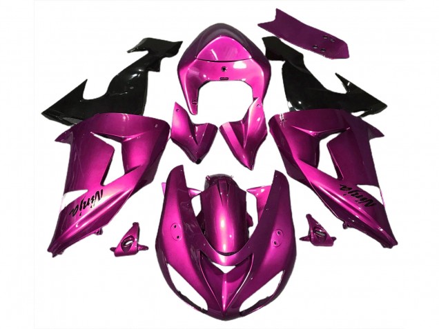 2006-2007 Pink Glossy Black Kawasaki ZX10R Motorcycle Fairings Canada